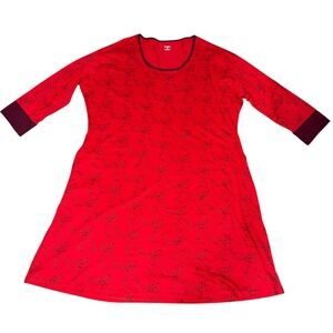 Svaha Organic Cotton DNA Nightgown Sleep Shirt Women's Size 5X Red STEM Pockets